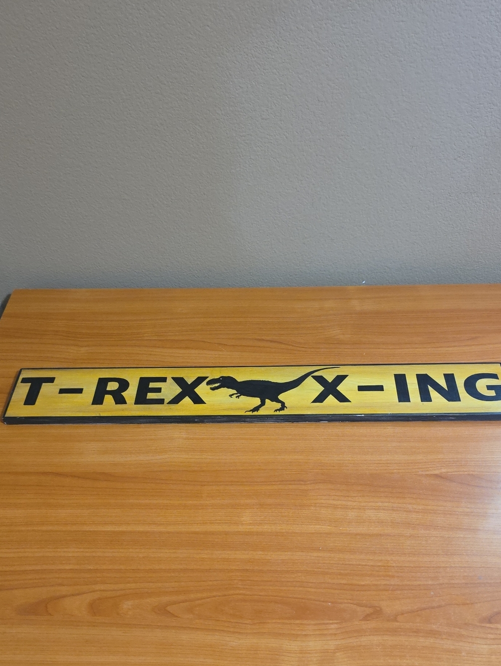 Vineyard Vines Yellow and Black T-Rex Crossing Wall Sign